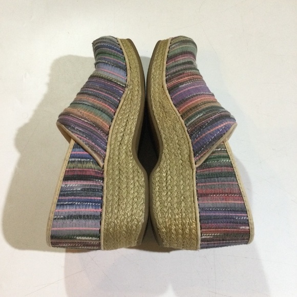 Dansko Womens Size 7.5 Multicolor Jute Pro Rainbow Strip Slip On Nurse Shoes - Picture 4 of 8